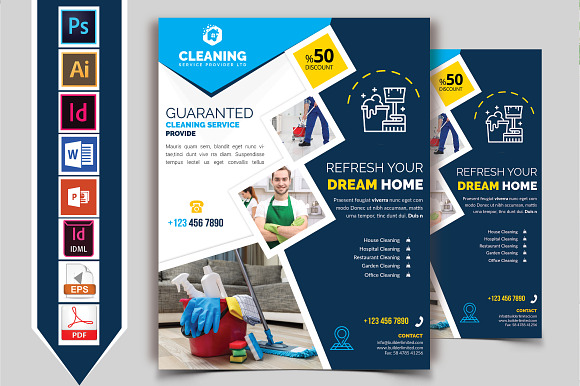 10 Cleaning Service Flyers Bundle in Flyer Templates - product preview 11