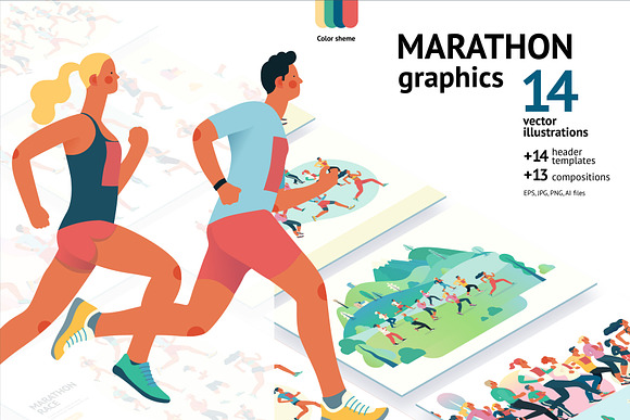 Marathon race illustrations in Illustrations - product preview 11