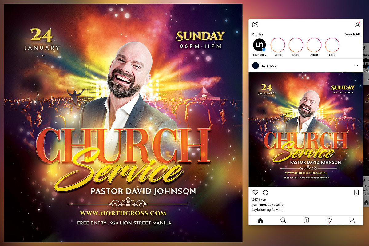 Church Service Flyer in Flyer Templates - product preview 8