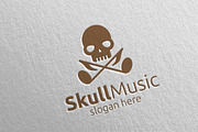 Music Logo with Skull and Play 76