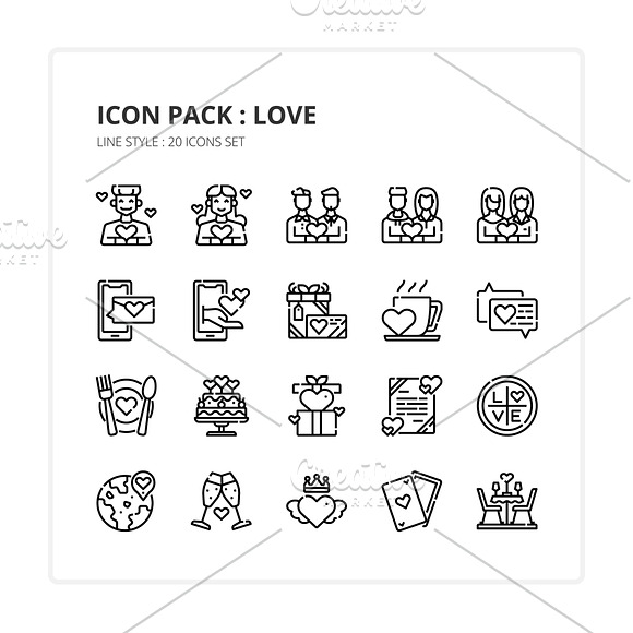 Love icons packs in Love Icons - product preview 1