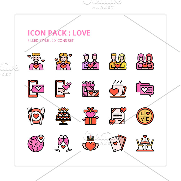 Love icons packs in Love Icons - product preview 3