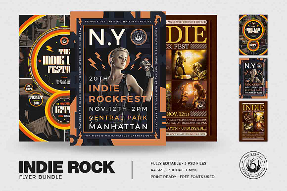 Indie Rock Flyer Bundle V2 in Invitation Templates - product preview 1