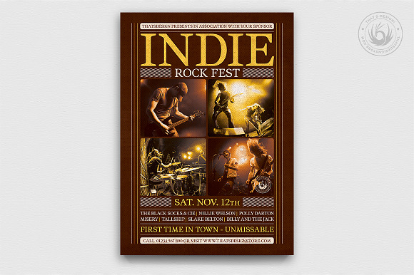 Indie Rock Flyer Bundle V2 in Invitation Templates - product preview 3