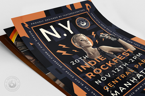 Indie Rock Flyer Bundle V2 in Invitation Templates - product preview 7