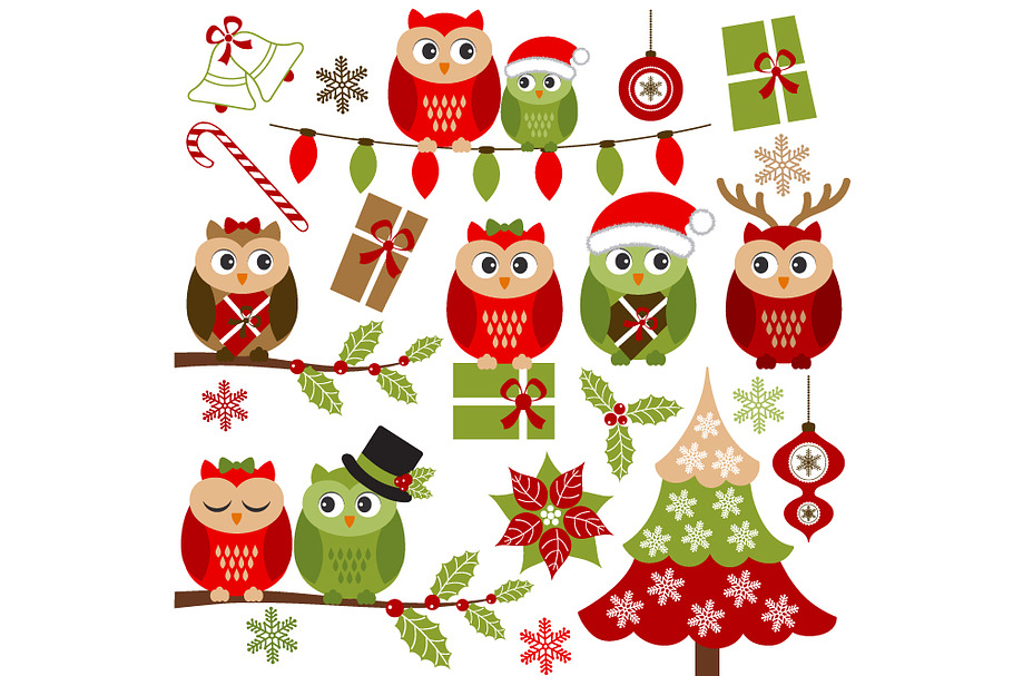 Christmas Owls in Illustrations - product preview 8