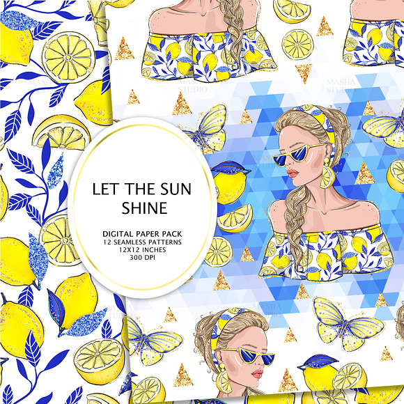LET THE SUN SHINE digital papers in Patterns - product preview 1