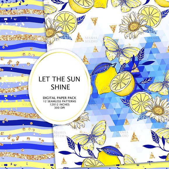 LET THE SUN SHINE digital papers in Patterns - product preview 2