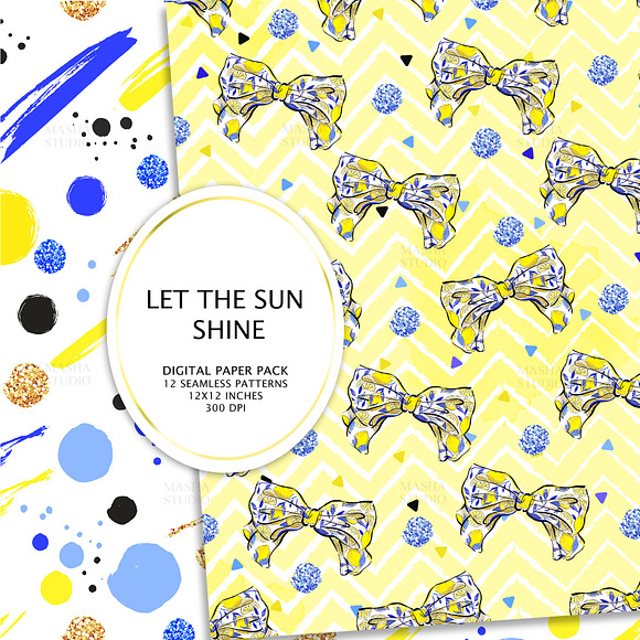 LET THE SUN SHINE digital papers in Patterns - product preview 3