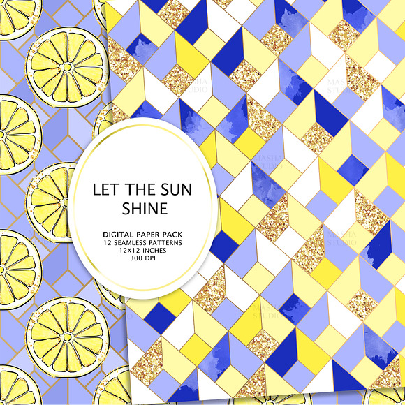 LET THE SUN SHINE digital papers in Patterns - product preview 4