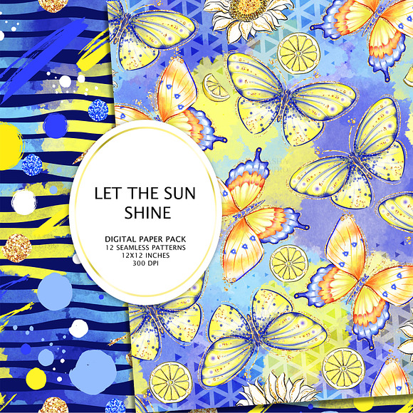 LET THE SUN SHINE digital papers in Patterns - product preview 5