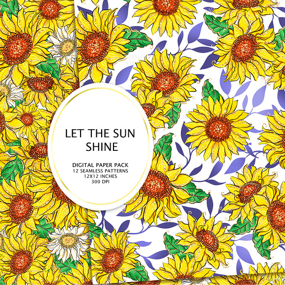 LET THE SUN SHINE digital papers in Patterns - product preview 6