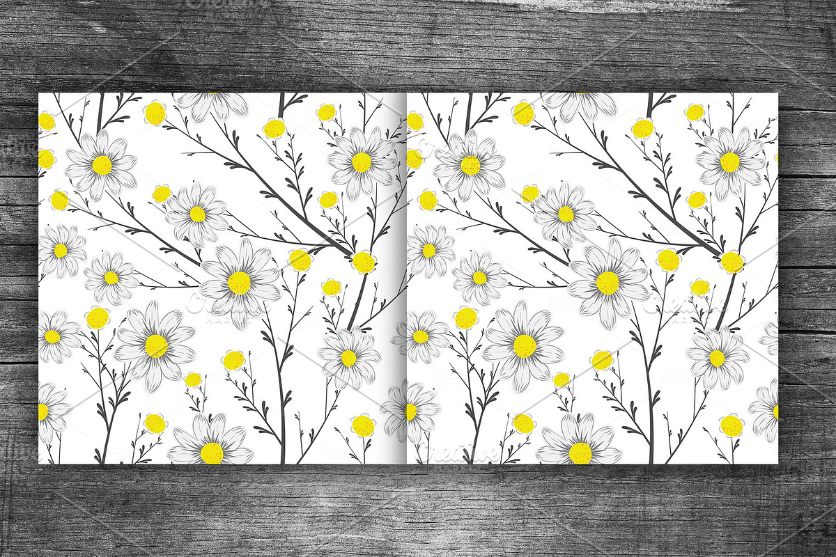 Spring flowers chamomile seamless in Illustrations - product preview 8