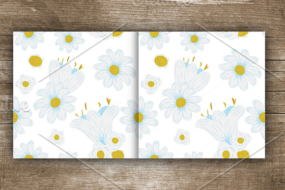 Spring flowers chamomile seamless in Illustrations - product preview 1