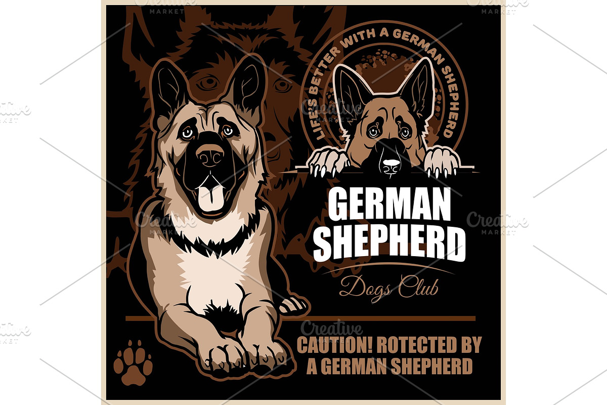 German Shepherd - vector set for t in Illustrations - product preview 8