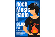 Rock music radio brochure template