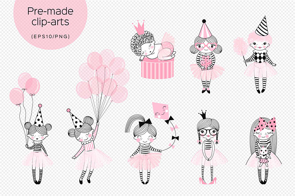 Birthday Girl clipart & pattern in Illustrations - product preview 1