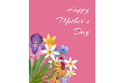 Happy Mothers day pink card with
