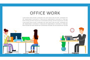 Business office working cartoon