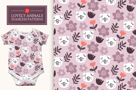 Lovely Animals 22 Patterns + Clipart in Patterns - product preview 2