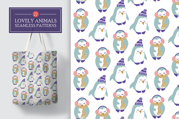 Lovely Animals 22 Patterns + Clipart in Patterns - product preview 5