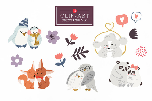 Lovely Animals 22 Patterns + Clipart in Patterns - product preview 8