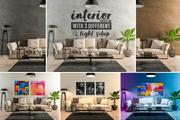 Interior Mock-up by day/night vol.02