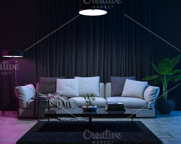 Interior Mock-up by day/night vol.02 in Scene Creator Mockups - product preview 9