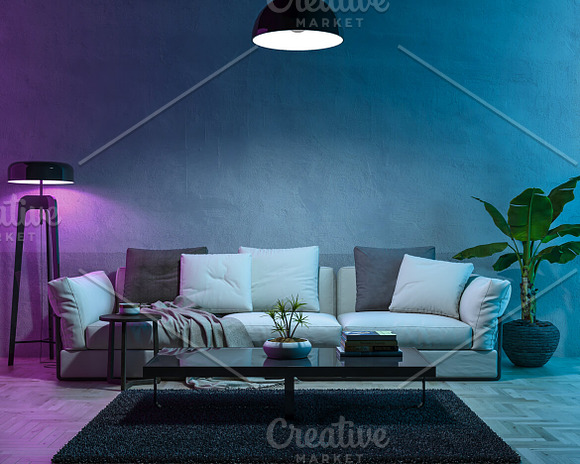 Interior Mock-up by day/night vol.02 in Scene Creator Mockups - product preview 11
