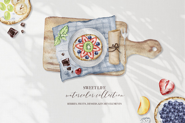 Sweet Life - watercolor clipart