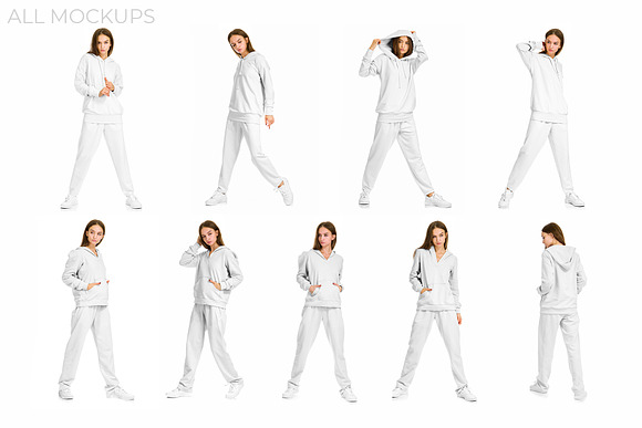 Female Sport Suit Mockup Set in Product Mockups - product preview 6