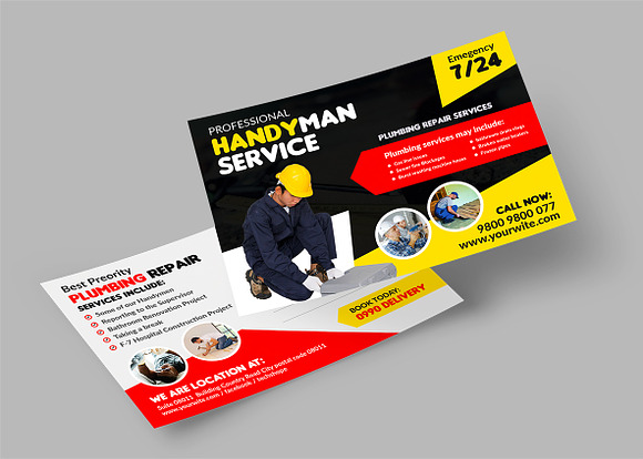 Handyman Services Postcard in Postcard Templates - product preview 1