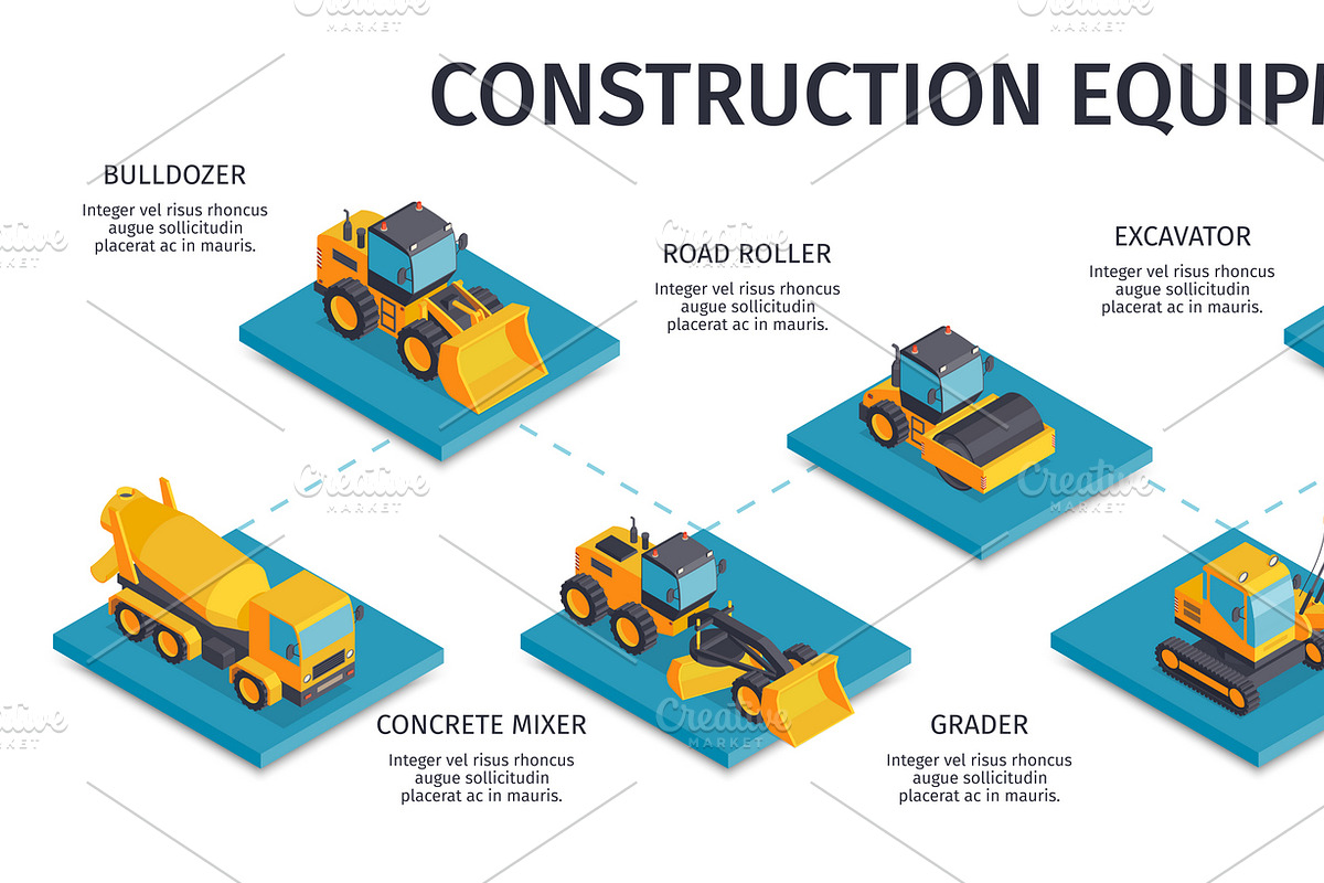 Isometric construction infographics in Illustrations - product preview 8