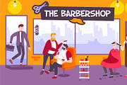 Barbershop horizontal illustration