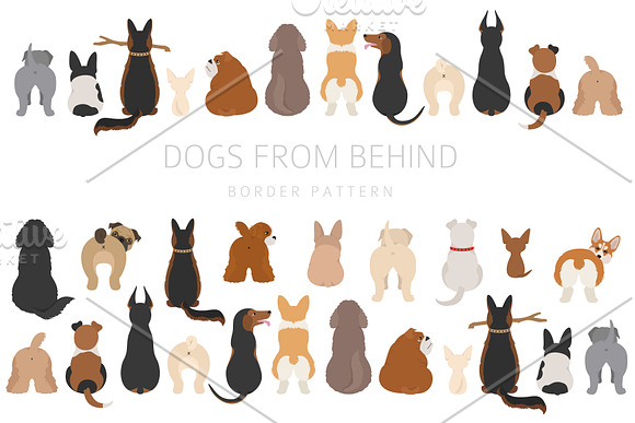 Dogs from behind set in Illustrations - product preview 4