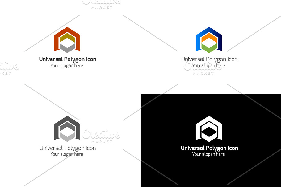 Universal Polygon Icon Logo in Logo Templates - product preview 8