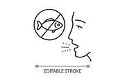 Fish allergy linear icon