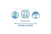 Multisport trip concept icon