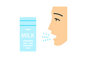 Milk allergy flat design color icon