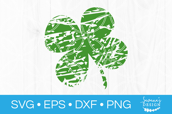 Distressed Four Leaf Clover SVG in Illustrations - product preview 1