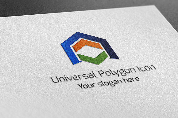 Universal Polygon Icon Logo in Logo Templates - product preview 2