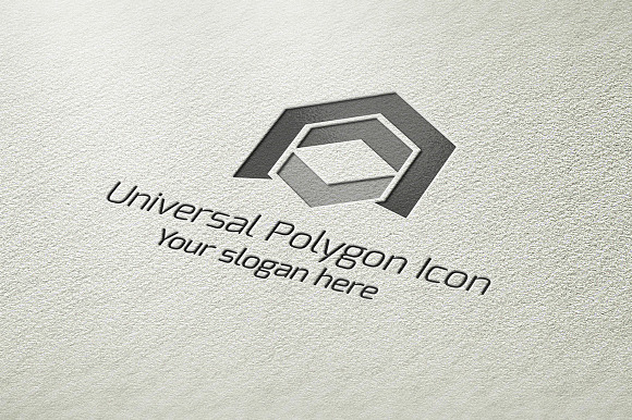 Universal Polygon Icon Logo in Logo Templates - product preview 3