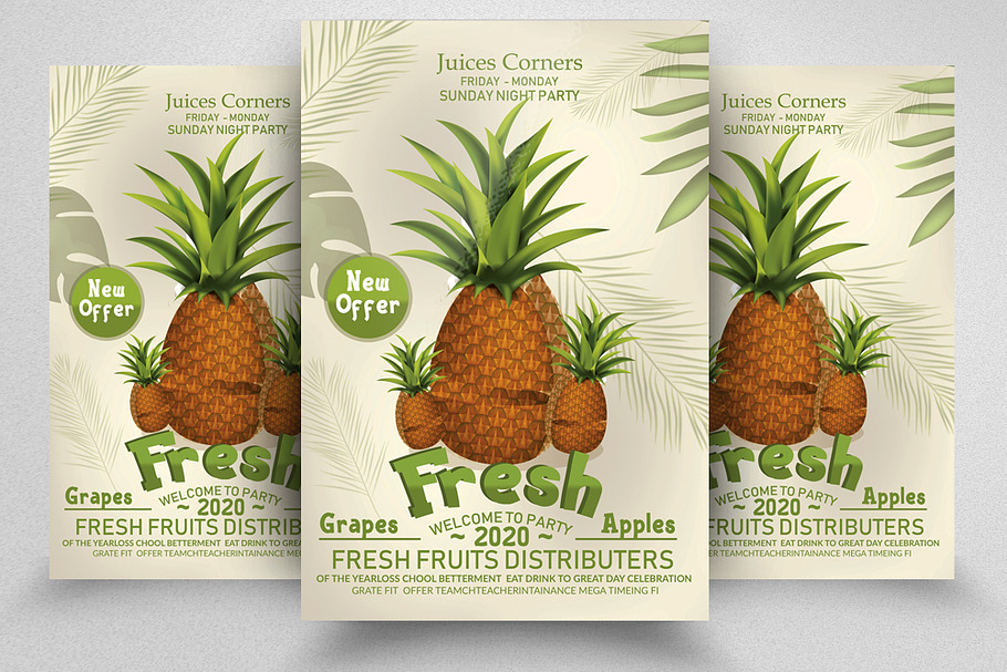 Fresh Fruit Juice Flyer Template in Flyer Templates - product preview 8