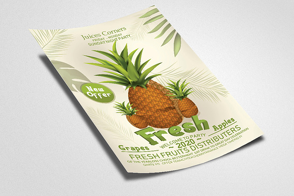 Fresh Fruit Juice Flyer Template in Flyer Templates - product preview 1