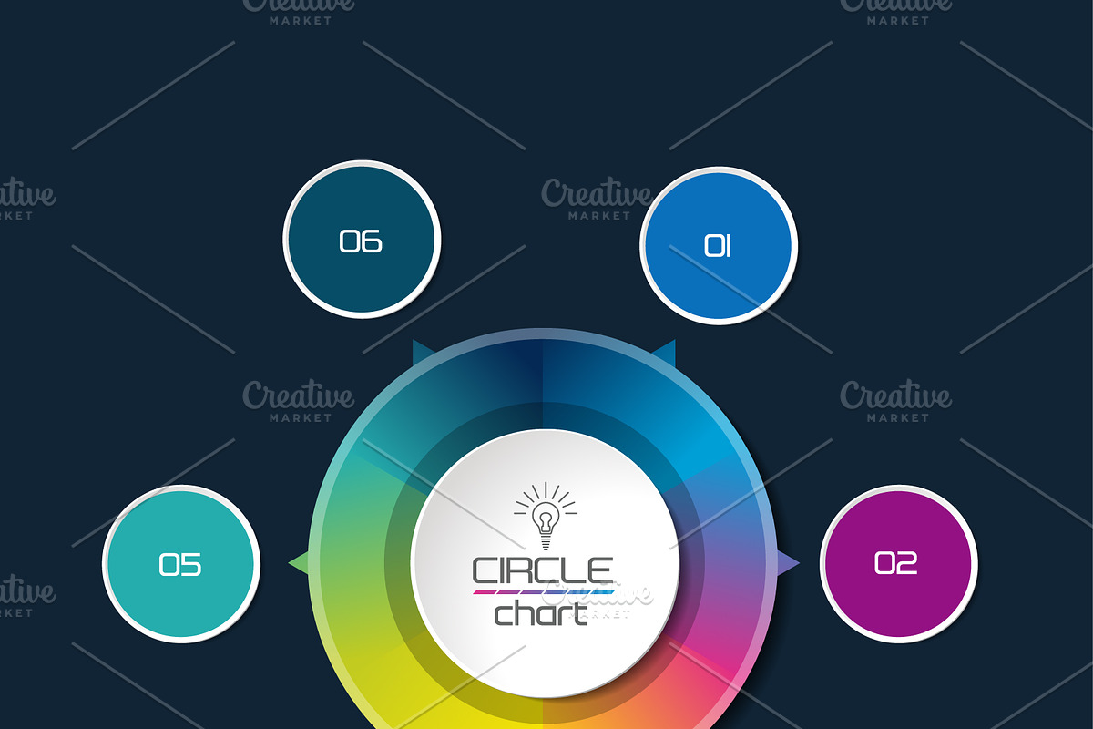 Circle infographic chart, diagram in Illustrations - product preview 8