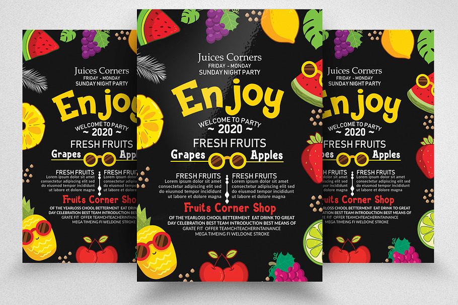 Fresh Juices Shop Flyer/Poster in Flyer Templates - product preview 8