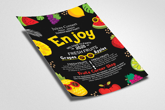 Fresh Juices Shop Flyer/Poster in Flyer Templates - product preview 1