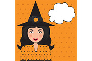 Pop Art Witch with copy space