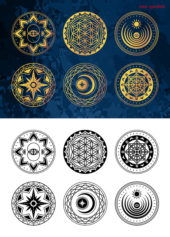 Sacred Geometry Vector Symbols in Objects - product preview 10