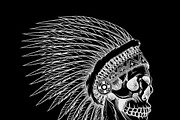 Vector skull of indian chief